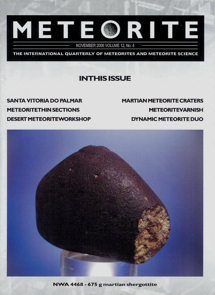 November 2006 issue of Meteorite Magazine.