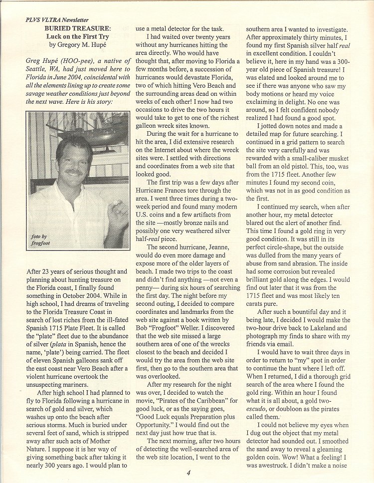 1st Quarter 2005 issue of Plvs Vltra Newsletter (Page 4).