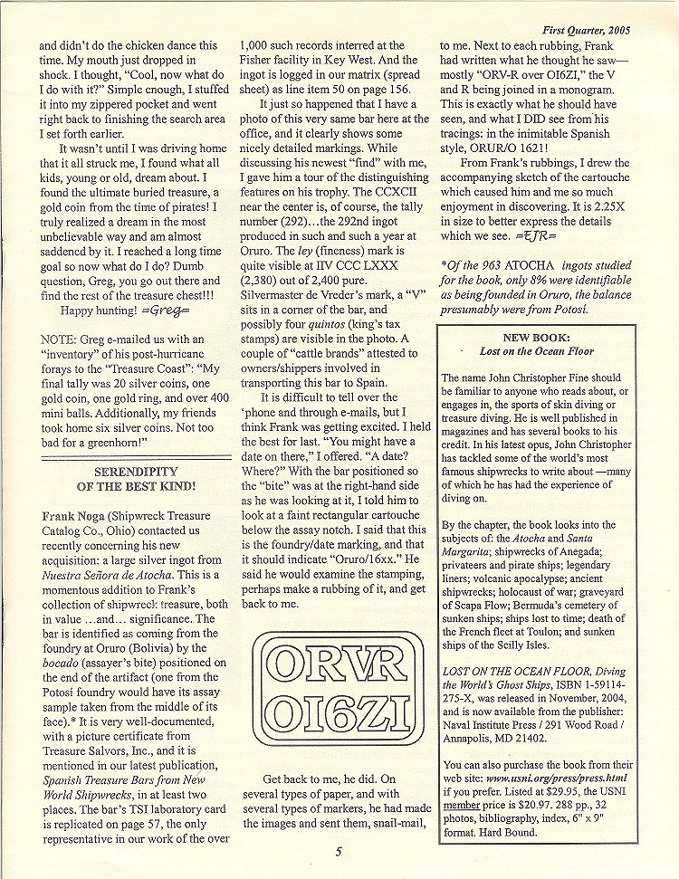 1st Quarter 2005 issue of Plvs Vltra Newsletter (Page 5).