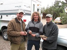 Glorieta Expeditions - Greg Hupe, Bob Haag and Partick Hermann showing their finds.