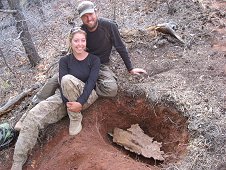 Glorieta Expeditions - Shauna with Robert Ward sitting next to her large find.