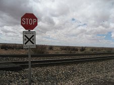 Holbrook Expedition - Railroad crossing that is near the center of the strewnfield.