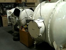 NASA - JSC Visit - Two vacuum chambers for use with the Light Gas Gun. 
