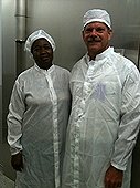 NASA - JSC Visit - Greg with Andrea Mosie, Senior Processor in the lab.